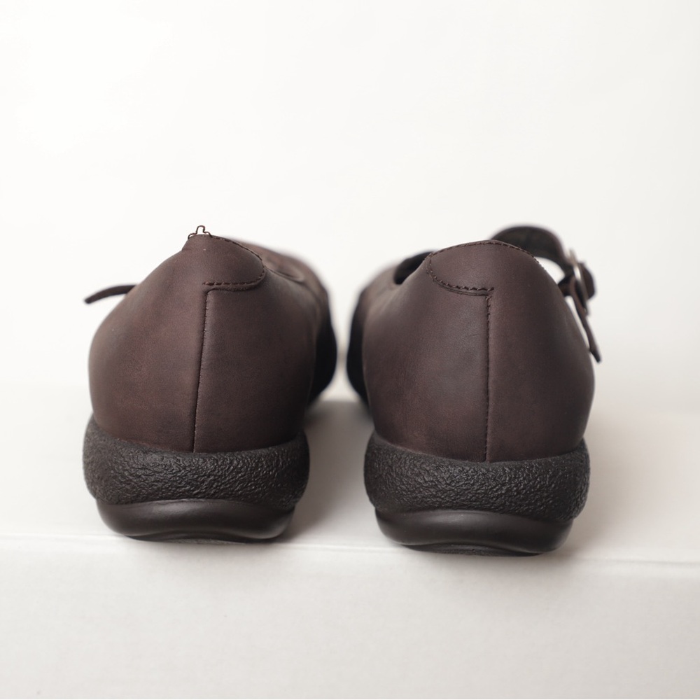 Dansko Mary Jane Dark Brown Leather Wedge Clogs Size 7 - Picture 4 of 6